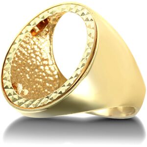 (R) Jewelco London Men's Solid 9ct Yellow Gold Domed Polished Full Sovereign Mou (R) Jewelco London Men's Solid 9ct Yellow Gold Domed Polished Full Sovereign Mou