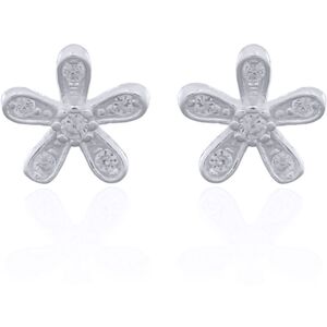 Jewelco London Rhodium Silver Round CZ Starfish Daisy Splat Stud Earrings - AES1 Jewelco London Rhodium Silver Round CZ Starfish Daisy Splat Stud Earrings - AES1