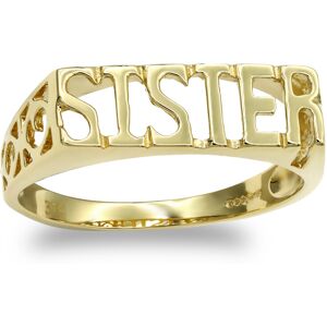 (N) Jewelco London Ladies Solid 9ct Yellow Gold Scroll Sides SISTER Ring - JRN11 (N) Jewelco London Ladies Solid 9ct Yellow Gold Scroll Sides SISTER Ring - JRN11