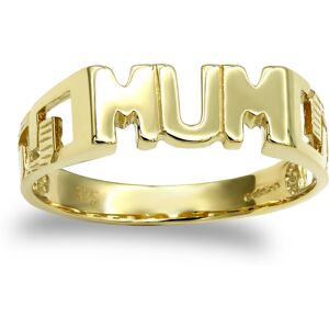 (Q) Jewelco London Ladies Solid 9ct Yellow Gold Curb Link Sides MUM Ring - JRN11 (Q) Jewelco London Ladies Solid 9ct Yellow Gold Curb Link Sides MUM Ring - JRN11