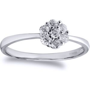 (P) Jewelco London Ladies Solid 9ct White Gold White Round Brilliant Cubic Zirco (P) Jewelco London Ladies Solid 9ct White Gold White Round Brilliant Cubic Zirco