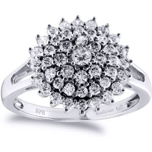 (O) Jewelco London Ladies Solid 9ct White Gold White Round Brilliant Cubic Zirco (O) Jewelco London Ladies Solid 9ct White Gold White Round Brilliant Cubic Zirco