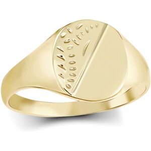 (J) Jewelco London Boys Solid 9ct Yellow Gold Diamond Cut Oval Signet Ring (J) Jewelco London Boys Solid 9ct Yellow Gold Diamond Cut Oval Signet Ring