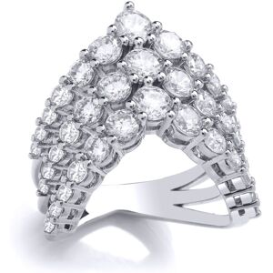 (R) Jewelco London Sterling Silver CZ Triple Row Wishbone Ring Wishbone Eternity (R) Jewelco London Sterling Silver CZ Triple Row Wishbone Ring Wishbone Eternity