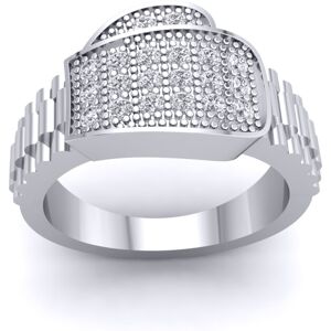 (T) Jewelco London Mens Platinum Plated Sterling Silver CZ Boxing Glove Ring Rin (T) Jewelco London Mens Platinum Plated Sterling Silver CZ Boxing Glove Ring Rin