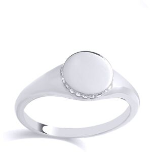 (M) Jewelco London Sterling Silver Oval Signet Ring With CZ Edges Signet Ring - (M) Jewelco London Sterling Silver Oval Signet Ring With CZ Edges Signet Ring -