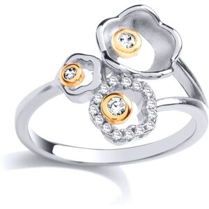 (L) Jewelco London Ladies Rhodium & Yellow Gold-Plated Sterling Silver Cubic Zir (L) Jewelco London Ladies Rhodium & Yellow Gold-Plated Sterling Silver Cubic Zir