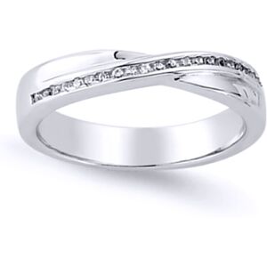 (O) Jewelco London Ladies Rhodium Plated Sterling Silver Cubic Zirconia Half n H (O) Jewelco London Ladies Rhodium Plated Sterling Silver Cubic Zirconia Half n H