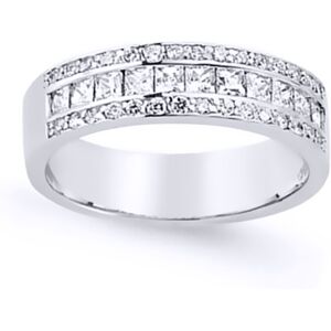 (P) Jewelco London Ladies Rhodium Plated Sterling Silver Princess Cut Cubic Zirc (P) Jewelco London Ladies Rhodium Plated Sterling Silver Princess Cut Cubic Zirc