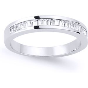 (Q) Jewelco London Ladies Rhodium Plated Sterling Silver Baguette Cubic Zirconia (Q) Jewelco London Ladies Rhodium Plated Sterling Silver Baguette Cubic Zirconia