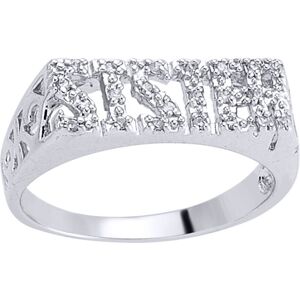 (P) Jewelco London Ladies Rhodium Plated Sterling Silver Cubic Zirconia Pave SIS (P) Jewelco London Ladies Rhodium Plated Sterling Silver Cubic Zirconia Pave SIS