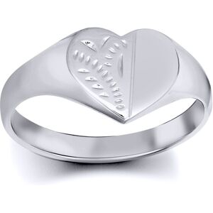 (N) Jewelco London Solid Rhodium-plated 925 Sterling Silver Diamond Cut Love Hea (N) Jewelco London Solid Rhodium-plated 925 Sterling Silver Diamond Cut Love Hea