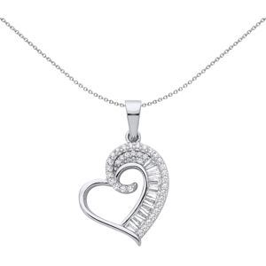 Jewelco London Ladies Rhodium Plated Sterling Silver Baguette CZ Golden Ratio Sp Jewelco London Ladies Rhodium Plated Sterling Silver Baguette CZ Golden Ratio Sp