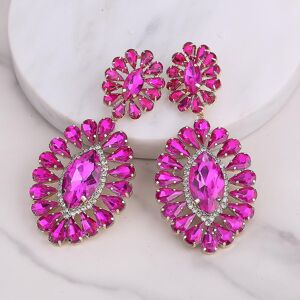 Unbranded (E1542 Rose) Statement Crystal Rhinestone Claw Big Glassrhinestones Drop Earring Unbranded (E1542 Rose) Statement Crystal Rhinestone Claw Big Glassrhinestones Drop Earring