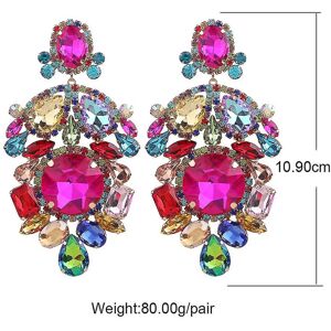 Unbranded (E1551 Color AB) Statement Crystal Rhinestone Claw Big Glassrhinestones Drop Ear Unbranded (E1551 Color AB) Statement Crystal Rhinestone Claw Big Glassrhinestones Drop Ear
