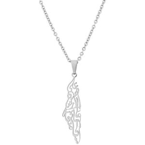 Unbranded (Silver) ZHOUBA Palestine Israel Outline Map Pendant Necklace Palestine Country Unbranded (Silver) ZHOUBA Palestine Israel Outline Map Pendant Necklace Palestine Country