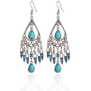 Unbranded (green) Bohemian Teardrop Tassel Earrings Statement Dangle Jewelry for Women Unbranded (green) Bohemian Teardrop Tassel Earrings Statement Dangle Jewelry for Women