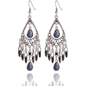 Unbranded (gray) Bohemian Teardrop Tassel Earrings Statement Dangle Jewelry for Women Unbranded (gray) Bohemian Teardrop Tassel Earrings Statement Dangle Jewelry for Women