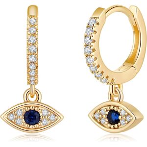 Unbranded ("CZ Evil Eye) Gold Huggie Hoop Earrings, S925 Sterling Silver Post Dangle Hoop Unbranded ("CZ Evil Eye) Gold Huggie Hoop Earrings, S925 Sterling Silver Post Dangle Hoop