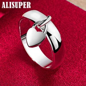 Unbranded (6#) 925 Sterling Silver Heart Lock Ring Jewelry Unbranded (6#) 925 Sterling Silver Heart Lock Ring Jewelry