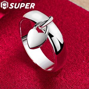 Unbranded (10#) 925 Sterling Silver Heart Lock Ring Jewelry Unbranded (10#) 925 Sterling Silver Heart Lock Ring Jewelry