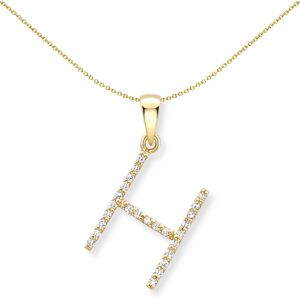 Jewelco London 9ct Yellow Gold Diamond Initial Charm Pendant Letter H 8mm x 15mm Jewelco London 9ct Yellow Gold Diamond Initial Charm Pendant Letter H 8mm x 15mm
