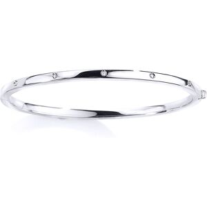 Jewelco London Ladies 9ct White Gold 3mm 5 Invisible set Diamond Bangle Bracelet Jewelco London Ladies 9ct White Gold 3mm 5 Invisible set Diamond Bangle Bracelet