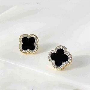Unbranded (gold) Simple Rhinestone Clover Stud Earrings for Women Girl Fashion Earring No Unbranded (gold) Simple Rhinestone Clover Stud Earrings for Women Girl Fashion Earring No