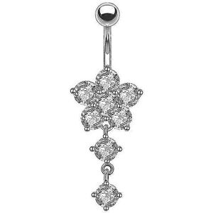 Unbranded Crystal Flower Belly Button Belly Button Ring Navel Bar Body Jewelry Silver Unbranded Crystal Flower Belly Button Belly Button Ring Navel Bar Body Jewelry Silver