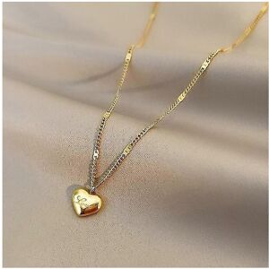 Unbranded Fashion Gold Plated Love Heart Necklace for Women Man Pendant Hanging Chain Chok Unbranded Fashion Gold Plated Love Heart Necklace for Women Man Pendant Hanging Chain Chok
