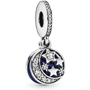 PANDORA Jewelry Moon and Night Sky Cubic Zirconia Dangle Charm in Sterling Silve PANDORA Jewelry Moon and Night Sky Cubic Zirconia Dangle Charm in Sterling Silve