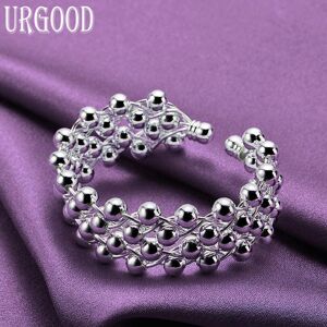 Maxpower 925 Sterling Silver Smooth Beaded Open Bracelet Fashion Jewelry Maxpower 925 Sterling Silver Smooth Beaded Open Bracelet Fashion Jewelry