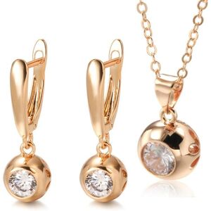 Maxpower Kinel Rose Gold Color Orb Pendant Necklace Earrings Daily Easy Matching Fine Jew Maxpower Kinel Rose Gold Color Orb Pendant Necklace Earrings Daily Easy Matching Fine Jew
