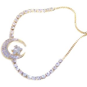 Maxpower Sparkling Cubic Zirconia Crescent Moon Star Shape Bracelet Jewelry Decoration Maxpower Sparkling Cubic Zirconia Crescent Moon Star Shape Bracelet Jewelry Decoration
