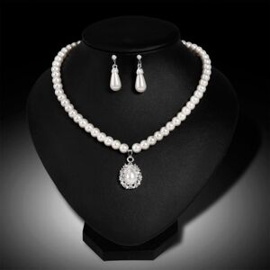 Maxpower Royal Style Princess Imitation Pearl Teardrop Pendant Elegant Necklace Earrings Maxpower Royal Style Princess Imitation Pearl Teardrop Pendant Elegant Necklace Earrings