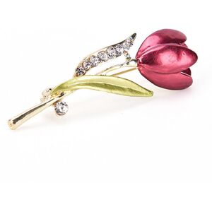 Maxpower Elegant Tulip Flower Brooch Pin Rhinestone Crystal Clothes Accessories Jewelry Maxpower Elegant Tulip Flower Brooch Pin Rhinestone Crystal Clothes Accessories Jewelry