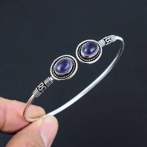 Maxpower Amethyst Gemstone Bangles 925 Sterling Silver Bangle Jewelry Gift For Unisex Lg- Maxpower Amethyst Gemstone Bangles 925 Sterling Silver Bangle Jewelry Gift For Unisex Lg-