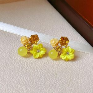 Maxpower (yellow) Purple Crystal Flower Stud Earrings For Woman Korean Fashion Jewelry We Maxpower (yellow) Purple Crystal Flower Stud Earrings For Woman Korean Fashion Jewelry We