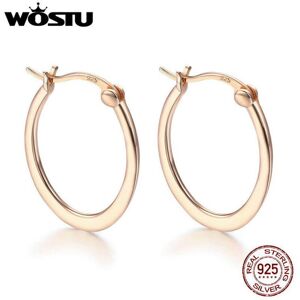 Maxpower (Earrings) Wostu New Fashion 925 Sterling Silver Rose Gold Color Hoop Earrings F Maxpower (Earrings) Wostu New Fashion 925 Sterling Silver Rose Gold Color Hoop Earrings F
