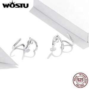 Maxpower (silver, 925 silver) Wostu 925 Sterling Silver Simple Line Earrings Stud Earring Maxpower (silver, 925 silver) Wostu 925 Sterling Silver Simple Line Earrings Stud Earring