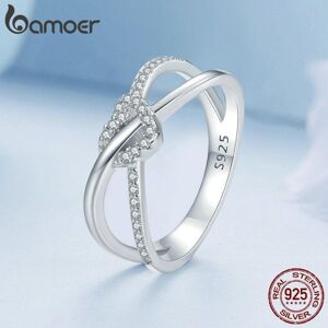 Maxpower (8) Bamoer 925 Sterling Silver Geometric Twisted Ring Double Layer Knot Heart Kn Maxpower (8) Bamoer 925 Sterling Silver Geometric Twisted Ring Double Layer Knot Heart Kn
