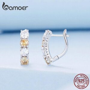Maxpower (925 silver) Bamoer 925 Sterling Silver Luxury Yellow Zircon Ear Buckles U-shape Maxpower (925 silver) Bamoer 925 Sterling Silver Luxury Yellow Zircon Ear Buckles U-shape