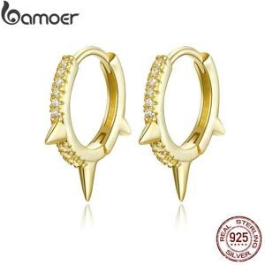 Maxpower (BSE168) Bamoer Gold Color Punk Ear Hoops Sterling Silver 925 Gear Hoop Earrings Maxpower (BSE168) Bamoer Gold Color Punk Ear Hoops Sterling Silver 925 Gear Hoop Earrings