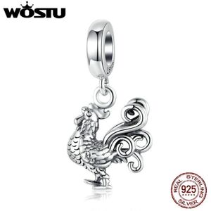 Maxpower (Pendant) Wostu Fashion 925 Sterling Silver Rooster Beads Animal Charms Original Maxpower (Pendant) Wostu Fashion 925 Sterling Silver Rooster Beads Animal Charms Original