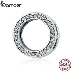 Maxpower (circle) Bamoer Authentic 925 Sterling Silver Square Hole Fine Bead Charm Fit Wo Maxpower (circle) Bamoer Authentic 925 Sterling Silver Square Hole Fine Bead Charm Fit Wo