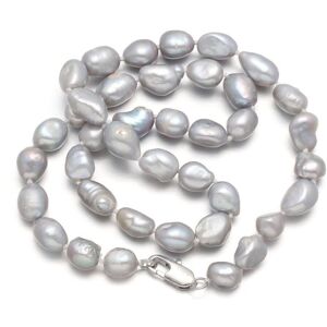 Maxpower (as the picture, 7-8mm) Irregular Grey Pearl Necklace Artificial Pearl Beads 8-9 Maxpower (as the picture, 7-8mm) Irregular Grey Pearl Necklace Artificial Pearl Beads 8-9