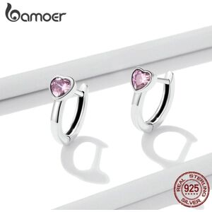 Maxpower (925 silver) Bamoer 925 Sterling Silver Pink Cubic Zirconias Heart Shape Stud Ea Maxpower (925 silver) Bamoer 925 Sterling Silver Pink Cubic Zirconias Heart Shape Stud Ea