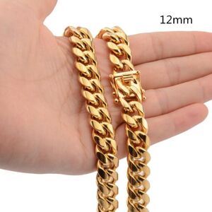 Maxpower (gold, 12mm-50cm) Stainless Steel Curb Cuban Chain Necklace 40cm-75cm For Men Me Maxpower (gold, 12mm-50cm) Stainless Steel Curb Cuban Chain Necklace 40cm-75cm For Men Me