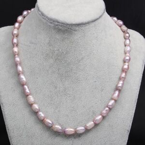 Maxpower (purple, 9-10mm) Women Pearl Necklace Natural Freshwater Pearl Rice-shaped Beads Maxpower (purple, 9-10mm) Women Pearl Necklace Natural Freshwater Pearl Rice-shaped Beads