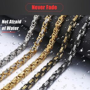 Maxpower (silver, 4mm-55cm) 4/5/6/8mm Width Royal Box Chain Byzantine Bracelet Necklace F Maxpower (silver, 4mm-55cm) 4/5/6/8mm Width Royal Box Chain Byzantine Bracelet Necklace F